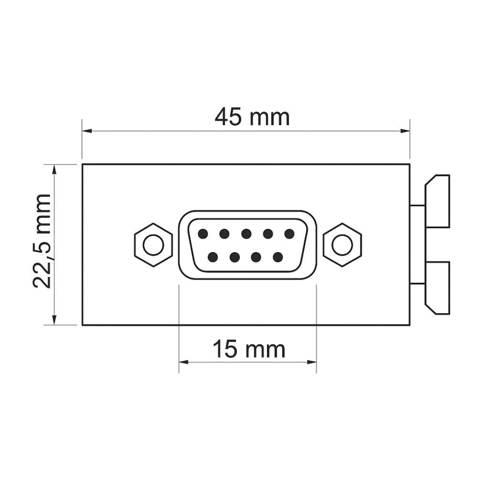 Ne-Ad 2060 VGA Modülü – 45x22,5 mm Dişi Giriş Çıkışlı, 1 Modül, Kablo Kanalı ve Masa Üstü Priz Uyumu