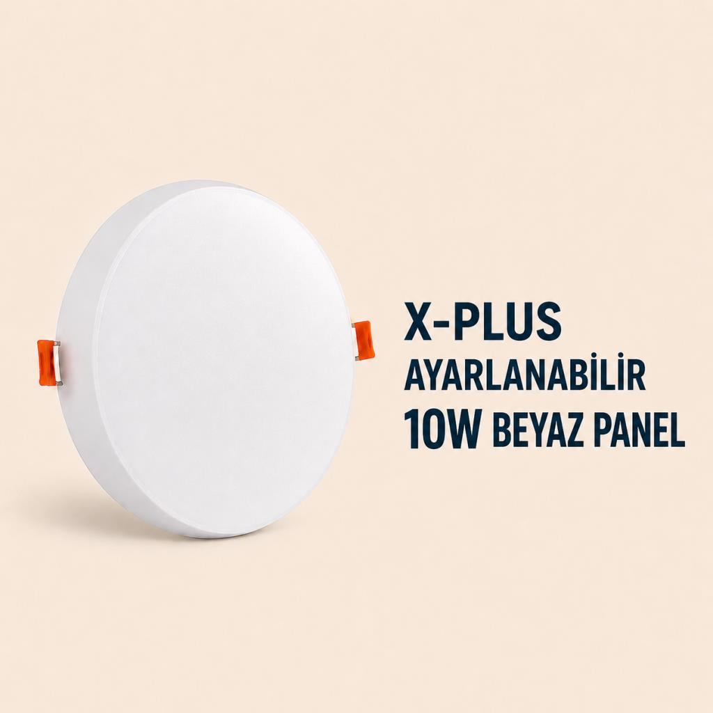 Cata CT-5660 X-Plus 10W LED Panel Beyaz Işık 6500K Ayarlanabilir Yaylı Yuvarlak Sıva Altı Spot