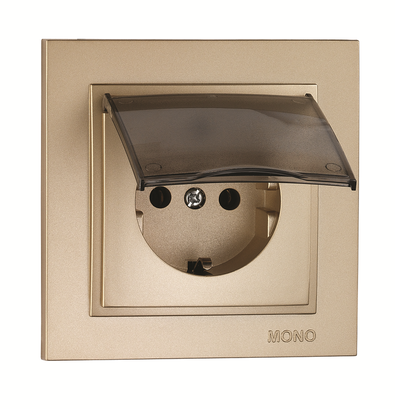 Mono Despina Titanyum Kapaklı Topraklı Prizi  Çerçeve Dahil