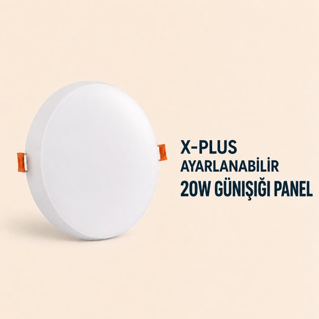Cata CT-5661 X-Plus 20W LED Panel Günışığı 3200K Ayarlanabilir Yaylı Yuvarlak Sıva Altı Spot