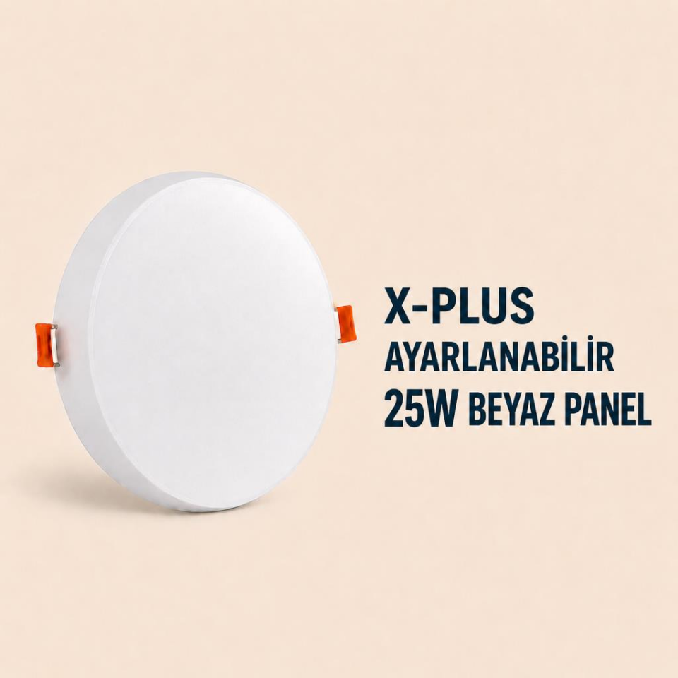 Cata CT-5662 X-Plus 25W LED Panel Beyaz Işık 6500K Ayarlanabilir Yaylı Yuvarlak Sıva Altı Spot
