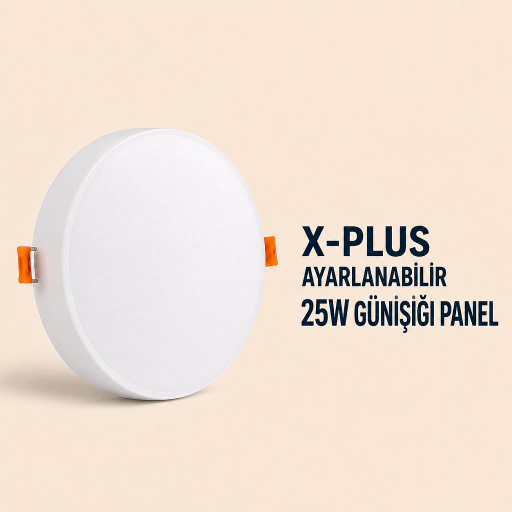 Cata CT-5662 X-Plus 25W LED Panel Günışığı 3200K Ayarlanabilir Yaylı Yuvarlak Sıva Altı Spot