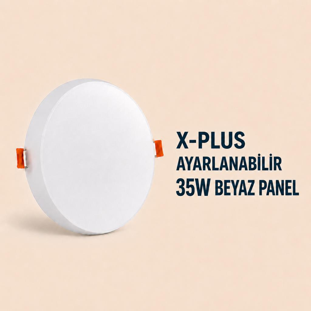 Cata CT-5663 X-Plus 35W LED Panel Beyaz Işık 6500K Ayarlanabilir Yaylı Yuvarlak Sıva Altı Spot