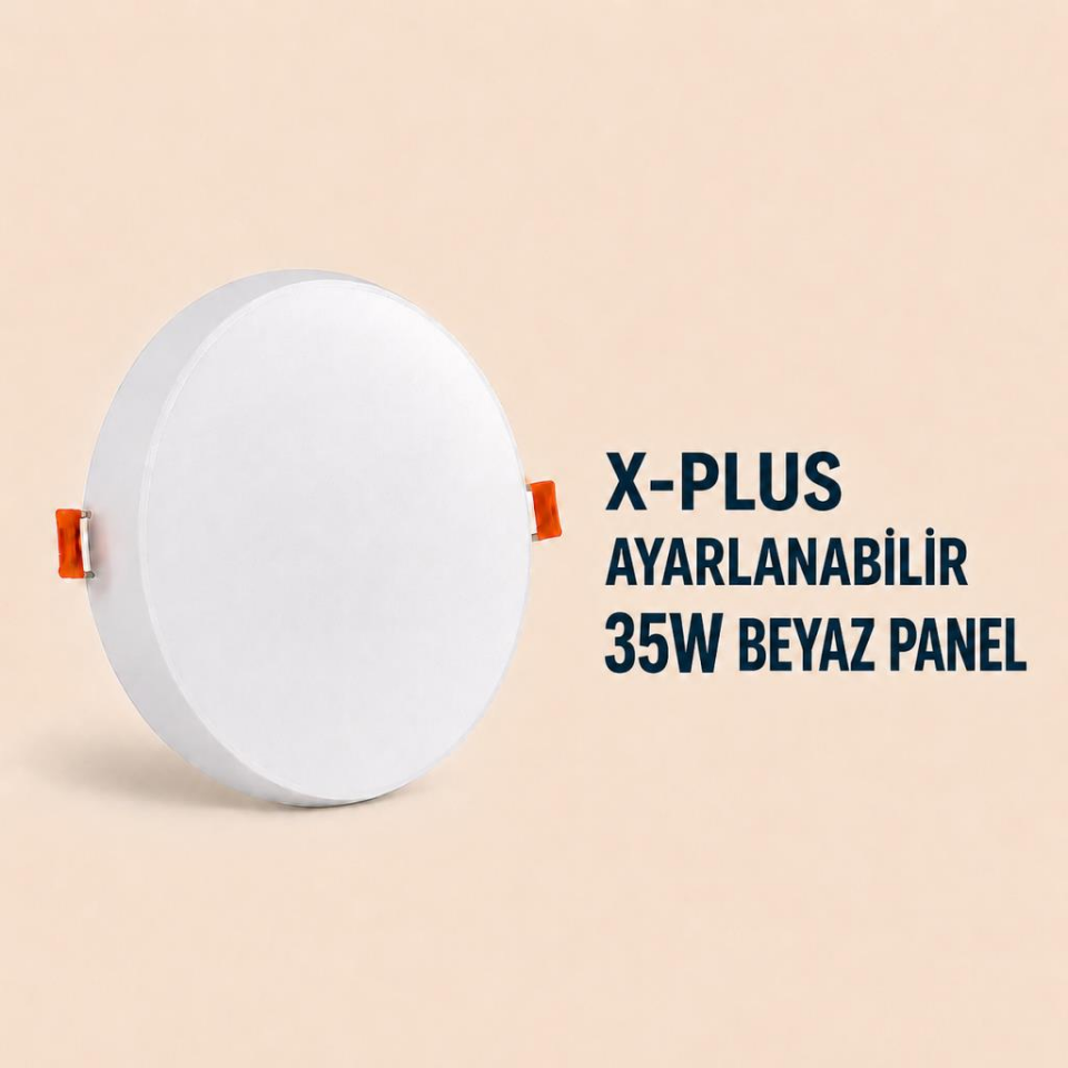 Cata CT-5663 X-Plus 35W LED Panel Beyaz Işık 6500K Ayarlanabilir Yaylı Yuvarlak Sıva Altı Spot