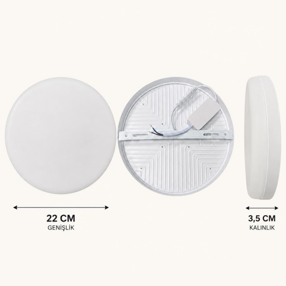 Cata CT-5664 X-Plus 40W Sıva Üstü LED Panel Beyaz Işık Yuvarlak Tavan Armatürü