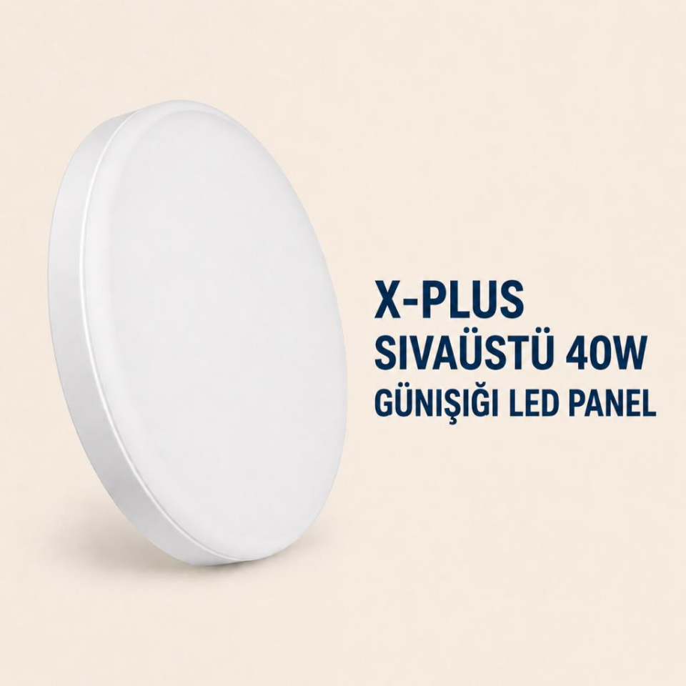 Cata CT-5664 X-Plus 40W Sıva Üstü LED Panel Günışığı Yuvarlak Tavan Armatürü