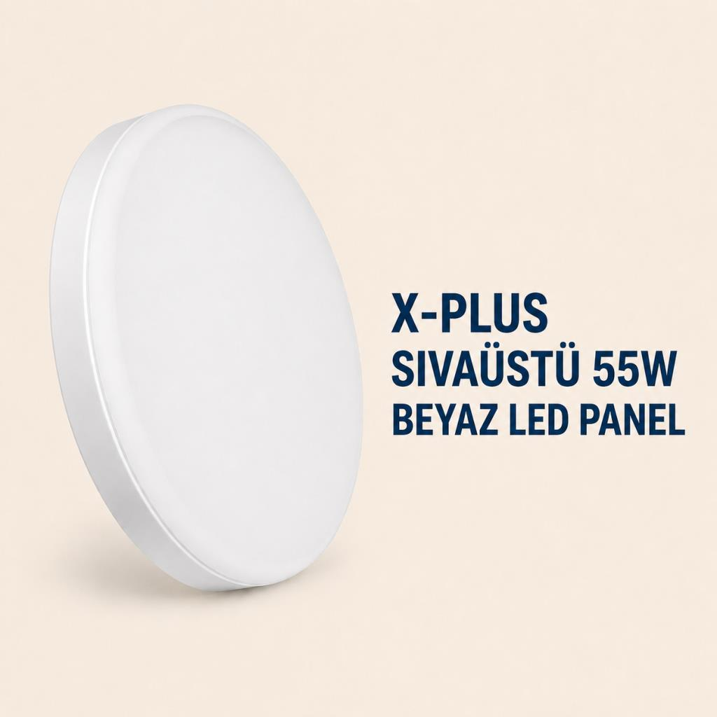 Cata CT-5665 X-Plus 55W Sıva Üstü LED Panel Beyaz Işık Yuvarlak Tavan Armatürü