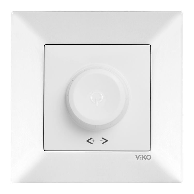 Viko Meridian Beyaz Dimmer Rotatif RL 600 Watt Çerçeve Dahil
