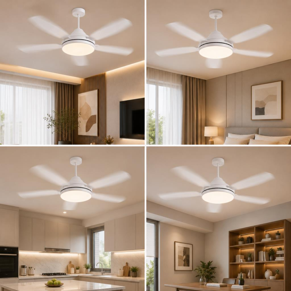 Cata CT-1157 Fırtına 122W Kumandalı LED Tavan Vantilatörü, 5 Kanatlı Fanlı Aydınlatma, 3 Renk Işık ve Dimlenebilir Özellikli