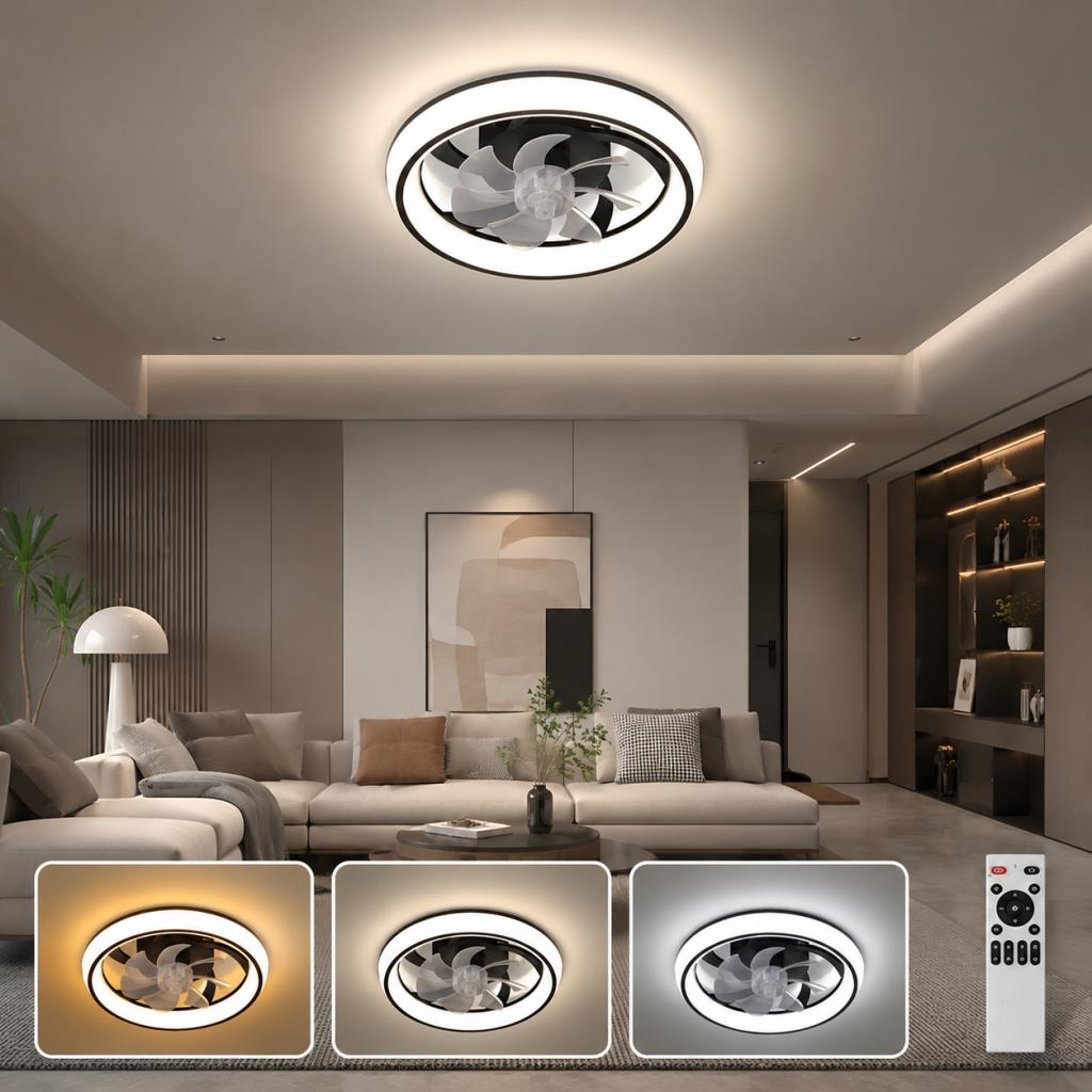 Cata CT-3010 Uzaktan Kumandalı LED Tavan Vantilatörü, 3 Renk Işık Ayarlı, Dimlenebilir, Modern Fanlı Avize