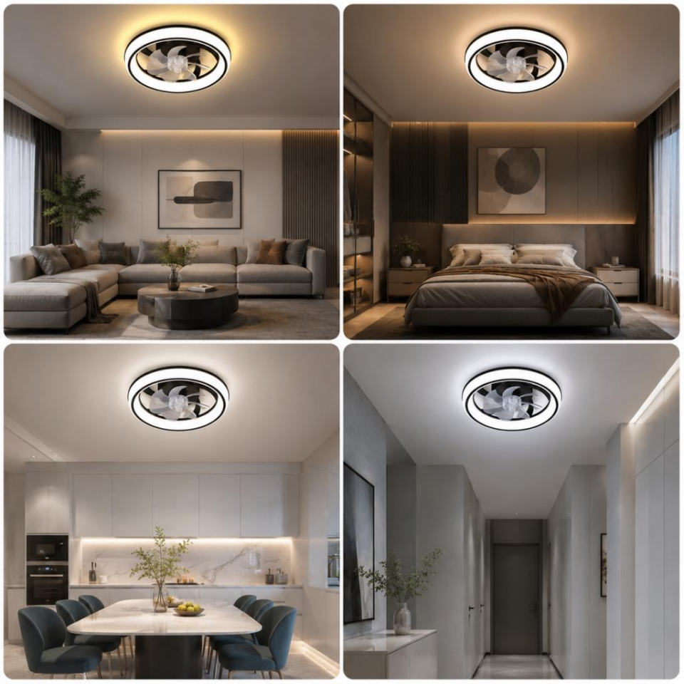 Cata CT-3010 Uzaktan Kumandalı LED Tavan Vantilatörü, 3 Renk Işık Ayarlı, Dimlenebilir, Modern Fanlı Avize