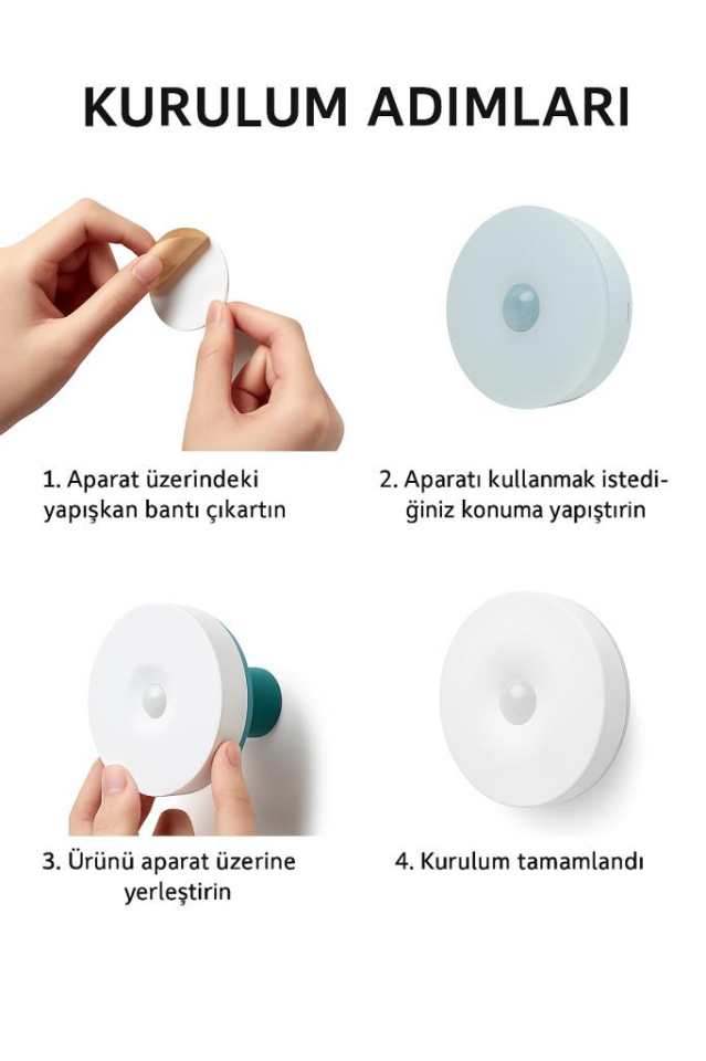 CATA CT-5180 USB Şarjlı Kablosuz Mıknatıslı Sensörlü LED Dolap ve Merdiven Lambası – 4000K Natural Beyaz Işık