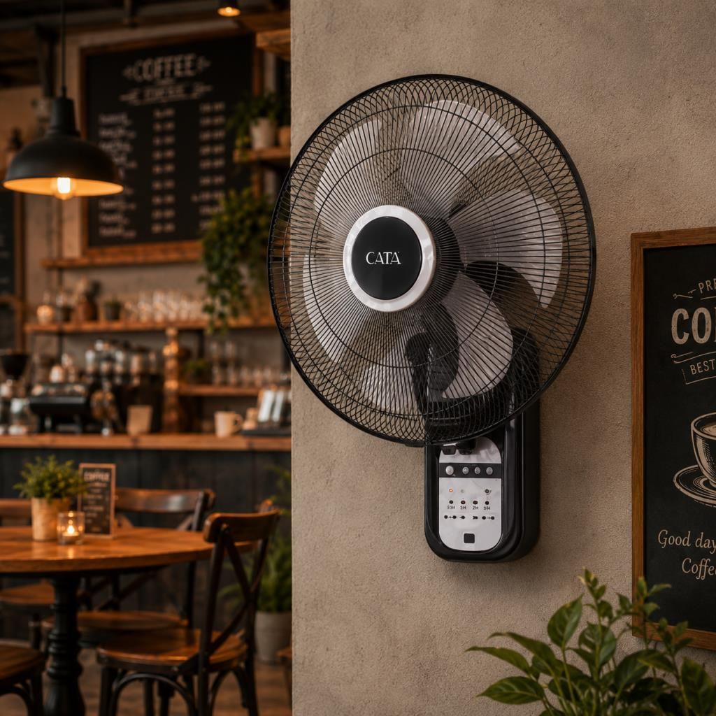 Cata CT-3024 Kumandalı Duvar Tipi Vantilatör 70W 18 İnç 5 Alüminyum Kanatlı 3 Kademe Hız Ayarlı Zamanlayıcılı Vantilatör