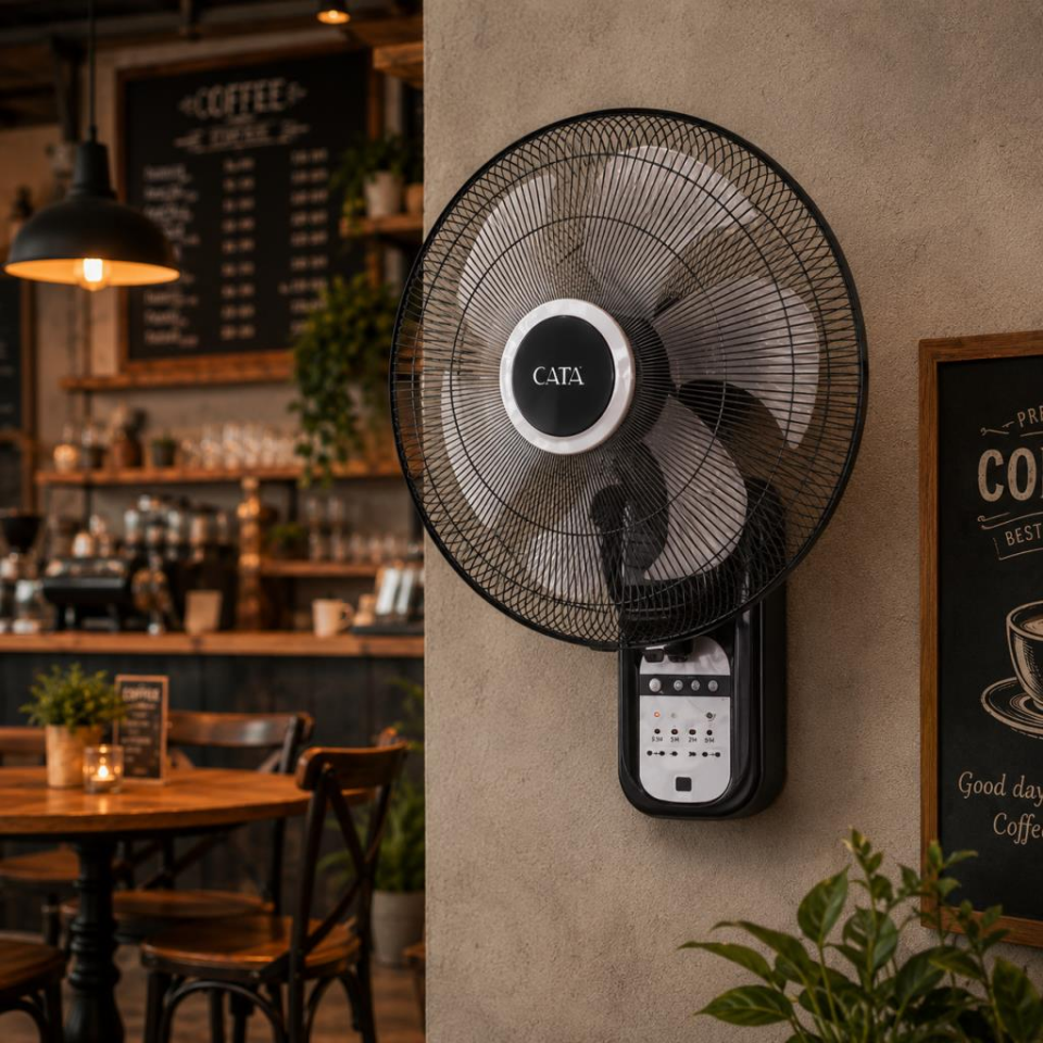 Cata CT-3024 Kumandalı Duvar Tipi Vantilatör 70W 18 İnç 5 Alüminyum Kanatlı 3 Kademe Hız Ayarlı Zamanlayıcılı Vantilatör