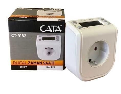CATA CT-9182 Dijital Zaman Ayarlı Priz | 16A 3500W | Haftalık Programlı Zamanlayıcı Priz | Ev ve Ofis İçin Elektrik Tasarruf Cihazı