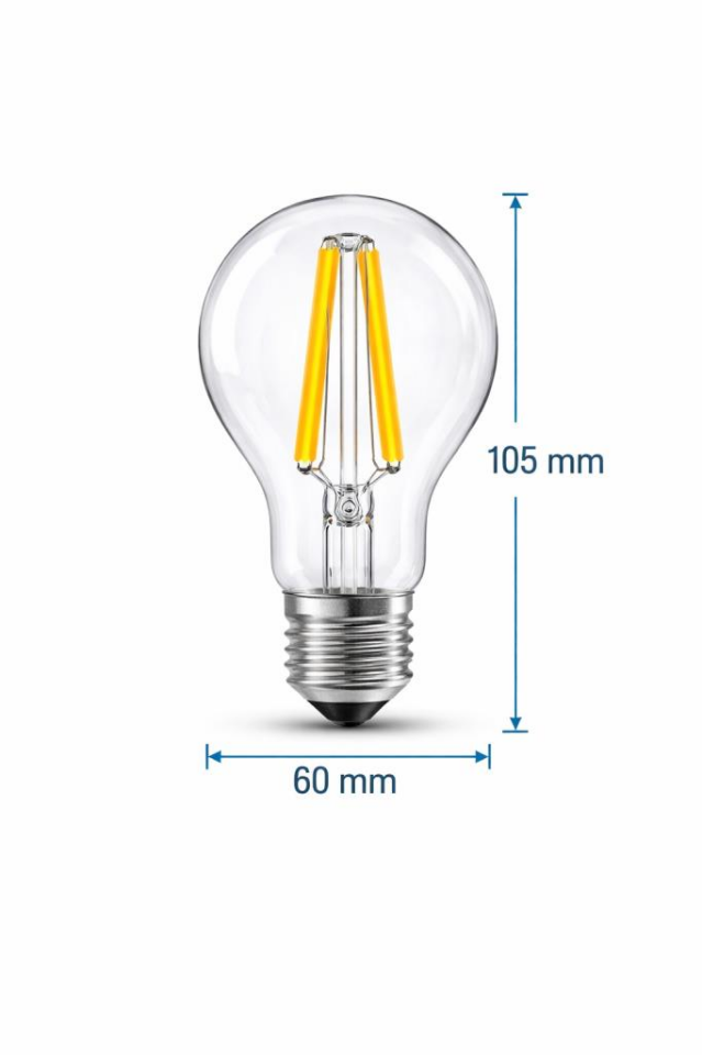 Osram LED Filament Ampul 6.5W E27 2700K Sarı Işık 806 Lümen 60W Eşdeğeri 3'lü Paket