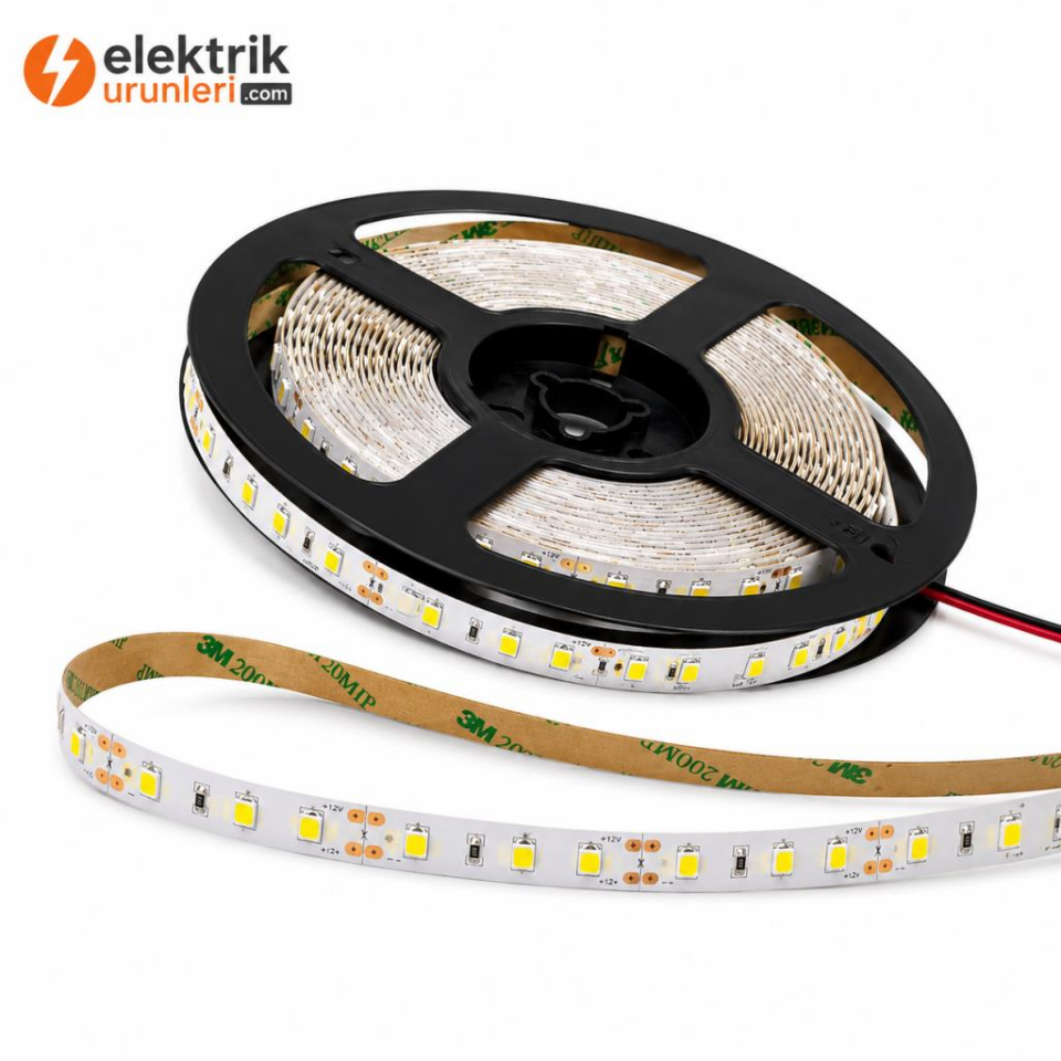 Cata CT-4480 5 Metre İç Mekan LED Şerit 10 Çip 12V DC 6400K Beyaz Işık 60 LED/Metre IP20