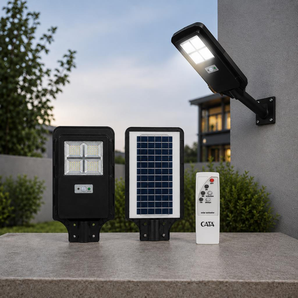 CATA CT-4640 200W İP65 GÜNEŞ ENERJİLİ SENSÖRLÜ VE KUMANDALI SOLAR SOKAK ARMATÜRÜ