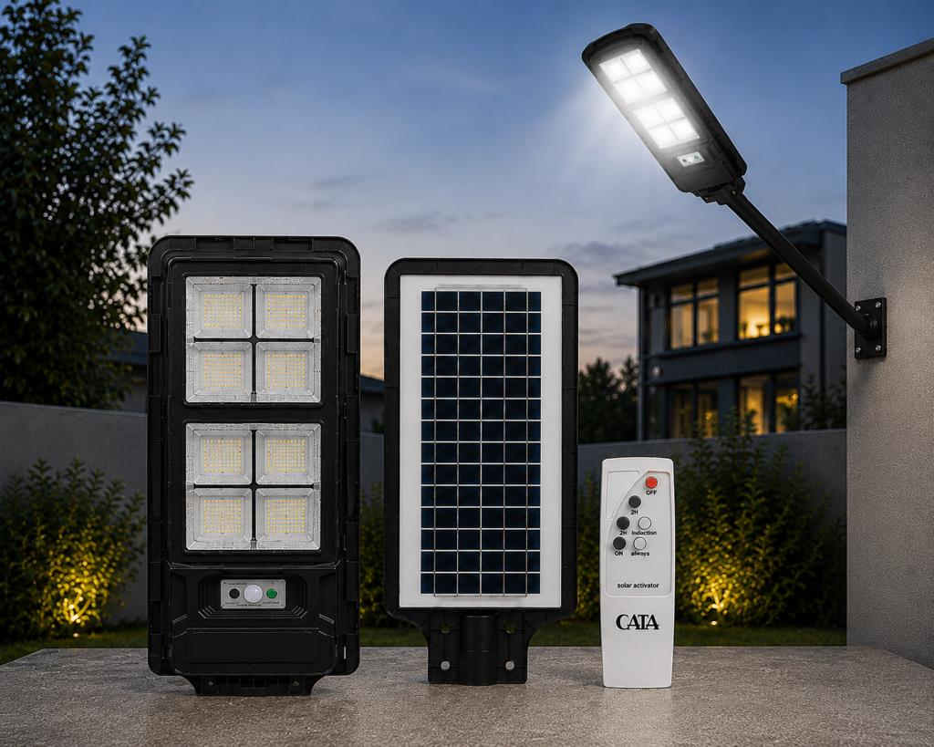 CATA CT-4641 250W İP65 GÜNEŞ ENERJİLİ SENSÖRLÜ VE KUMANDALI SOLAR SOKAK ARMATÜRÜ