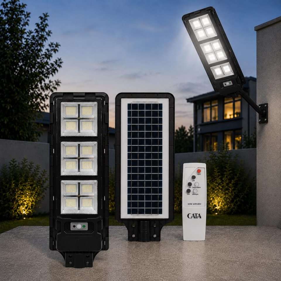 CATA CT-4242 300W İP65 GÜNEŞ ENERJİLİ SENSÖRLÜ VE KUMANDALI SOLAR SOKAK ARMATÜRÜ