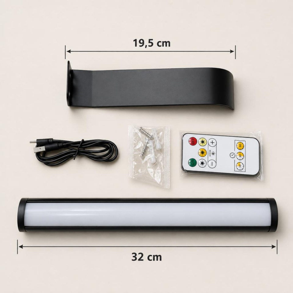 CATA CT-2465 Şahin Şarjlı LED Tablo ve Ayna Apliği – Kumandalı, Dokunmatik, Manyetik, 3 Renkli ve Dimlenebilir Modern Duvar Aydınlatması