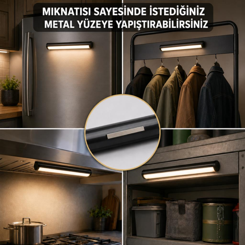 CATA CT-2465 Şahin Şarjlı LED Tablo ve Ayna Apliği – Kumandalı, Dokunmatik, Manyetik, 3 Renkli ve Dimlenebilir Modern Duvar Aydınlatması