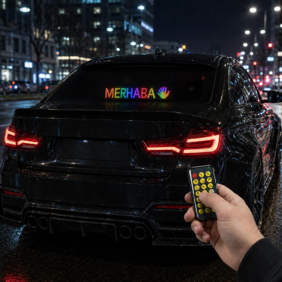 CATA CT-4568 Akıllı RGB LED Matrix Panel 59 cm – Bluetooth Uygulama ve Kumanda Kontrollü, Yazı ve Emoji Göstergesi
