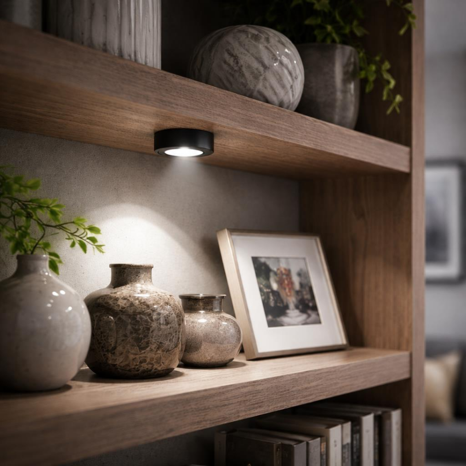 SeKaTech 3W LED Sıva Üstü Mini Spot 220V 4000k Doğal Beyaz – 6 cm Mobil Raf & Dolap Aydınlatma