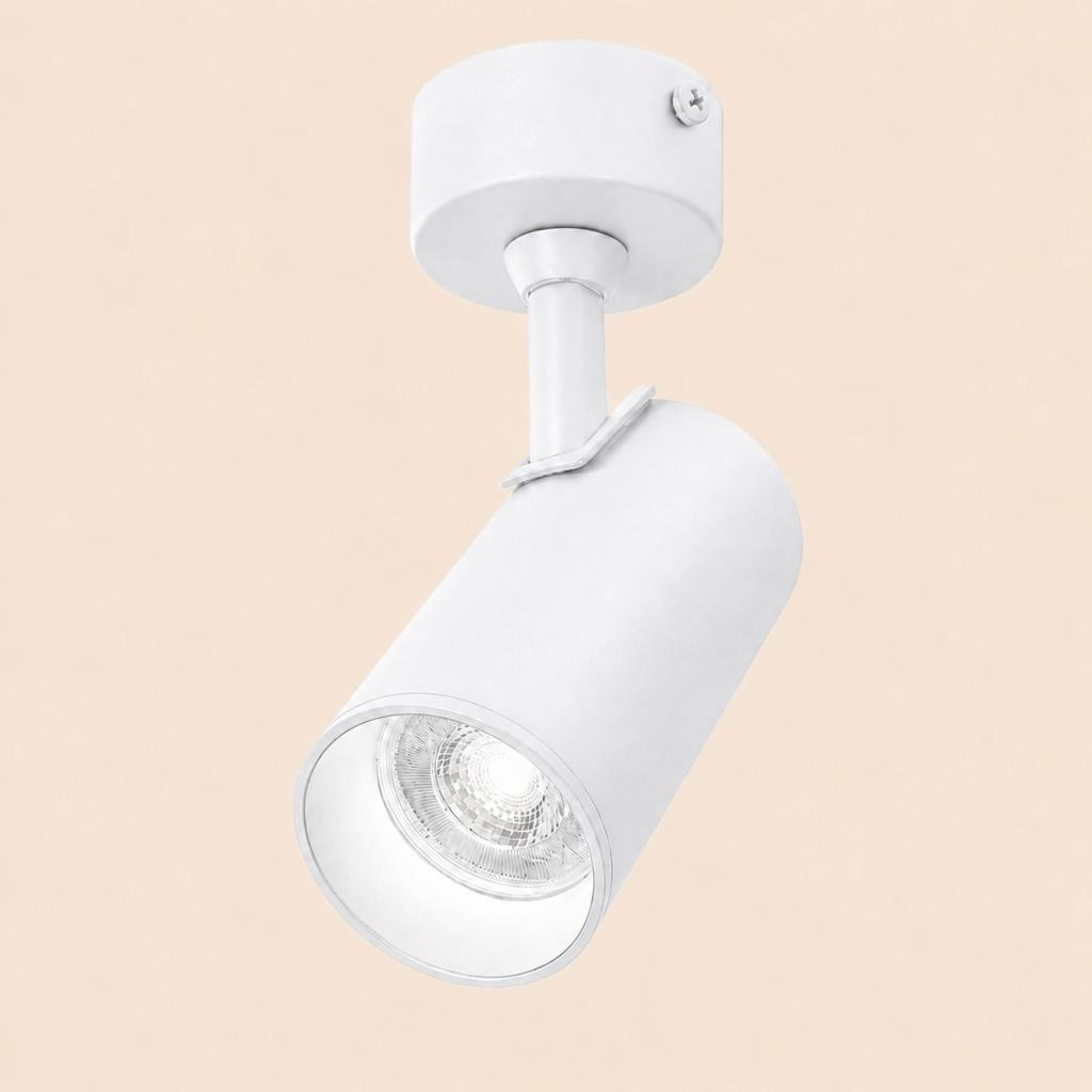 Beyaz Rozanslı GU10 Spot 4,5W 4000K Naturel Beyaz Ampul Dahil – Ayarlanabilir Başlıklı Sıvaüstü İç Mekân Spot Aydınlatma