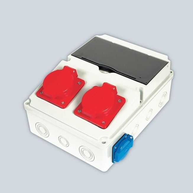 Ne-ad Kombinasyon Kutusu 5002 | 2x Trifaze 25A + 2x Monofaze 16A Prizli Endüstriyel Priz Kutusu | Kompakt ve Darbeye Dayanıklı Yerli Üretim Enerji Paneli