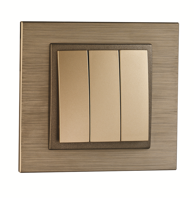 Mono Style Aluminium Bronz Üçlü Anahtar Çerçeve Dahil