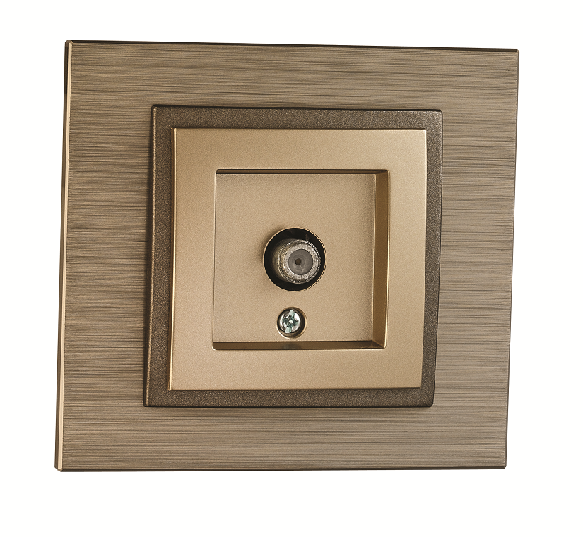 Mono Style Aluminium Bronz F Konnektörlü Tv Prizi Çerçeve Dahil