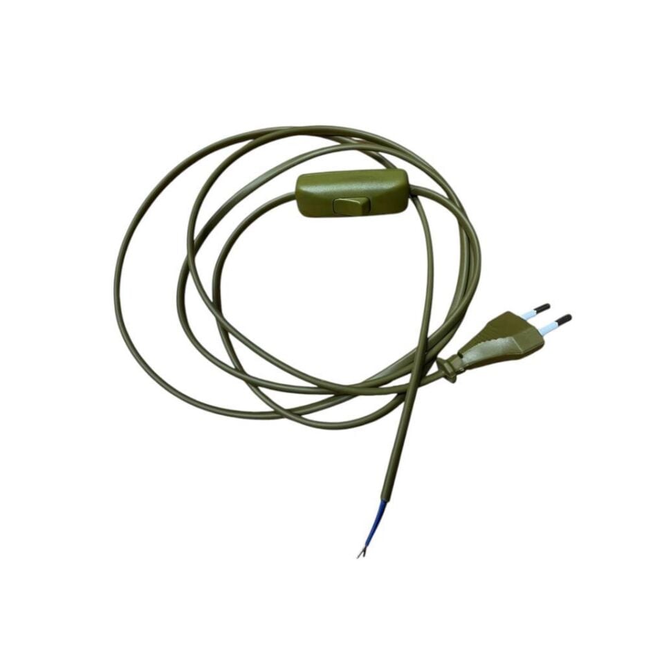Örgün 1,5 Metre Gold Anahtarlı Fişli Hazır Kablo 0,50 mm² – Abajur, Aplik, Tuz Lambası ve LED Trafo İçin