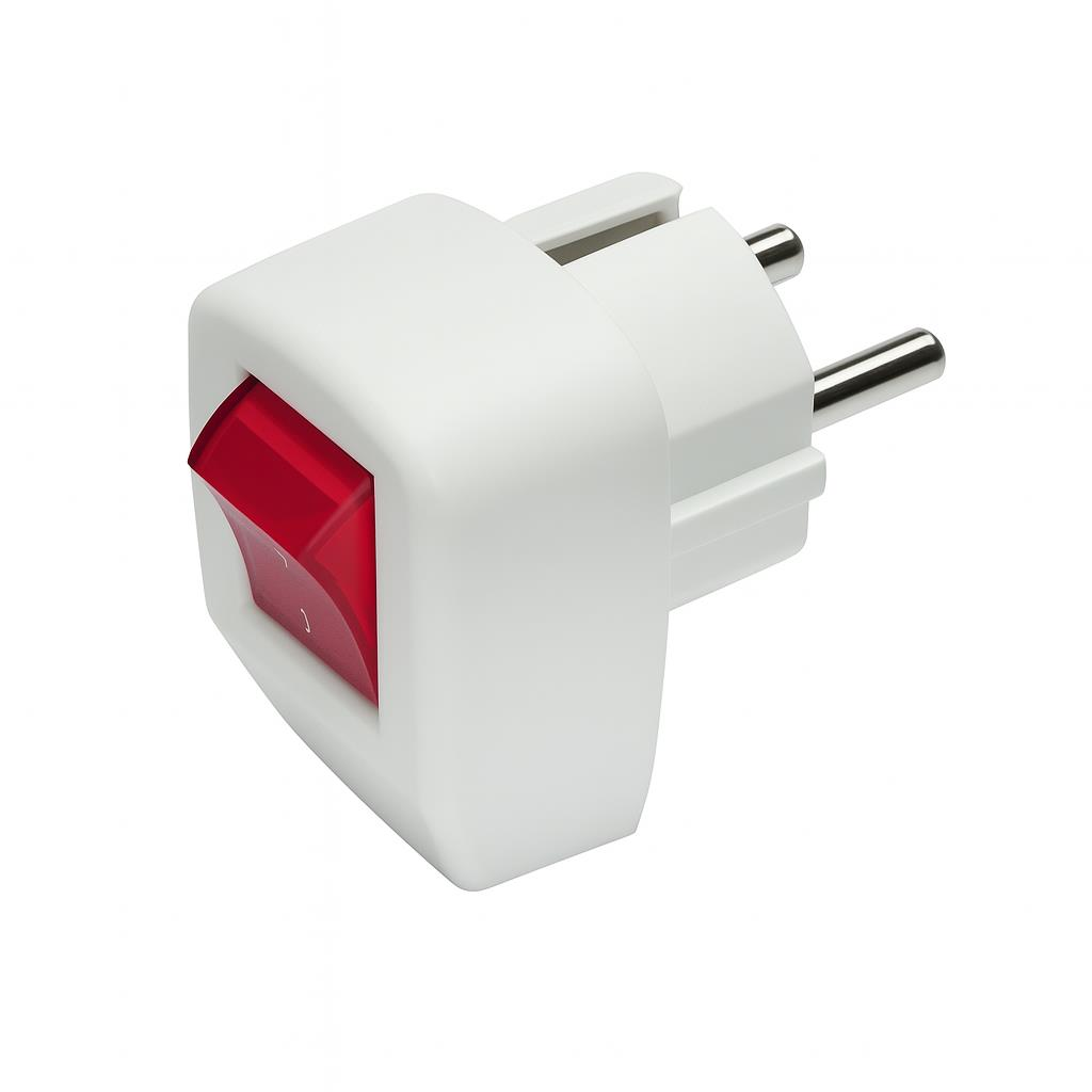 De-Pa 11128 Işıklı Anahtarlı Erkek Topraklı Fiş 220V 10A Yerli Üretim