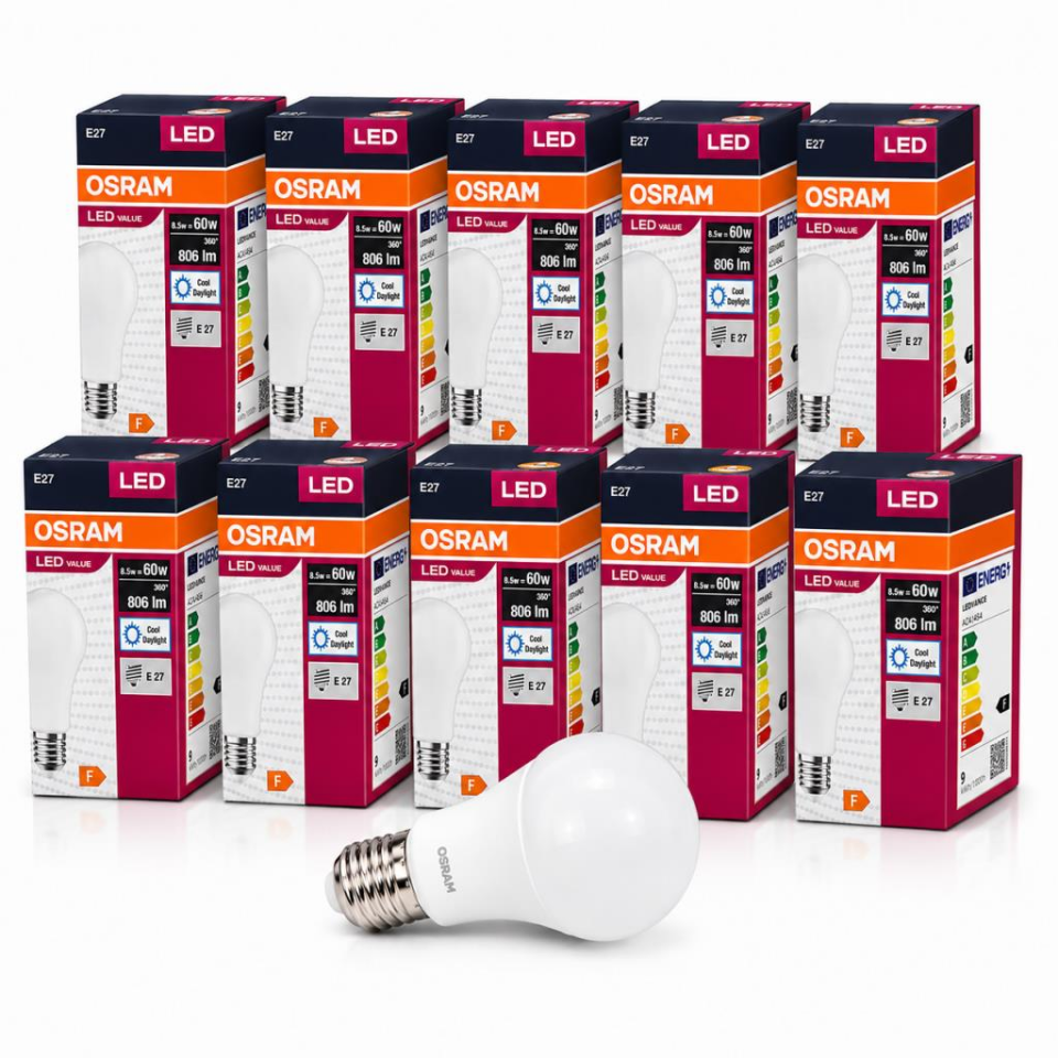 Osram Led Value 8.5 Watt Led Ampul 6500K Beyaz E27-10 Adet