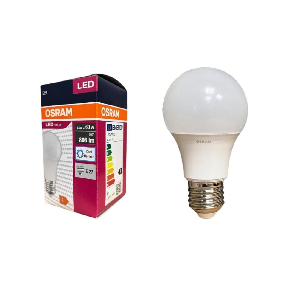 Osram LedValue 8.5 Watt Led Ampul 6500K Beyaz Işık E27