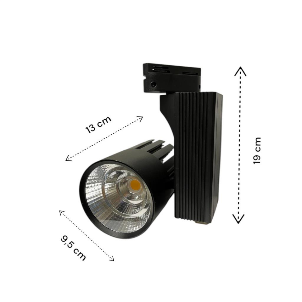 40 Watt Ledli Ray Spot Siyah Kasa Beyaz Işık  6500K