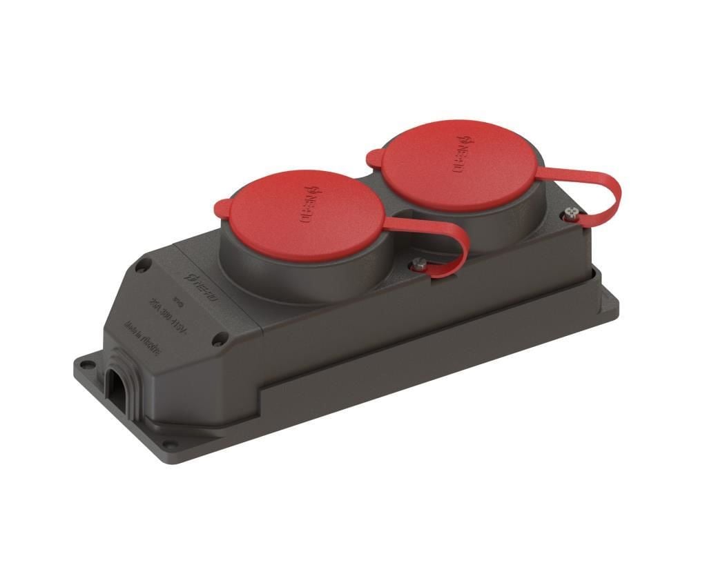 Ne-Ad Kauçuk İkili Grup Priz 3x25 Amper Trifaze 4009