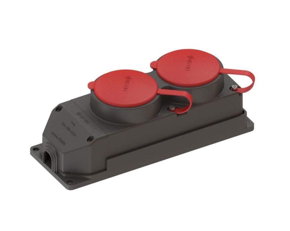 Ne-Ad Kauçuk İkili Grup Priz 3x25 Amper Trifaze 4009