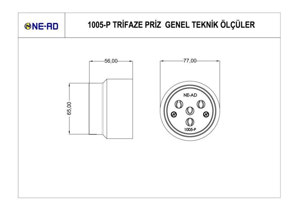 Ne-Ad Trifaze Duvar Prizi 3*25A 1005-P