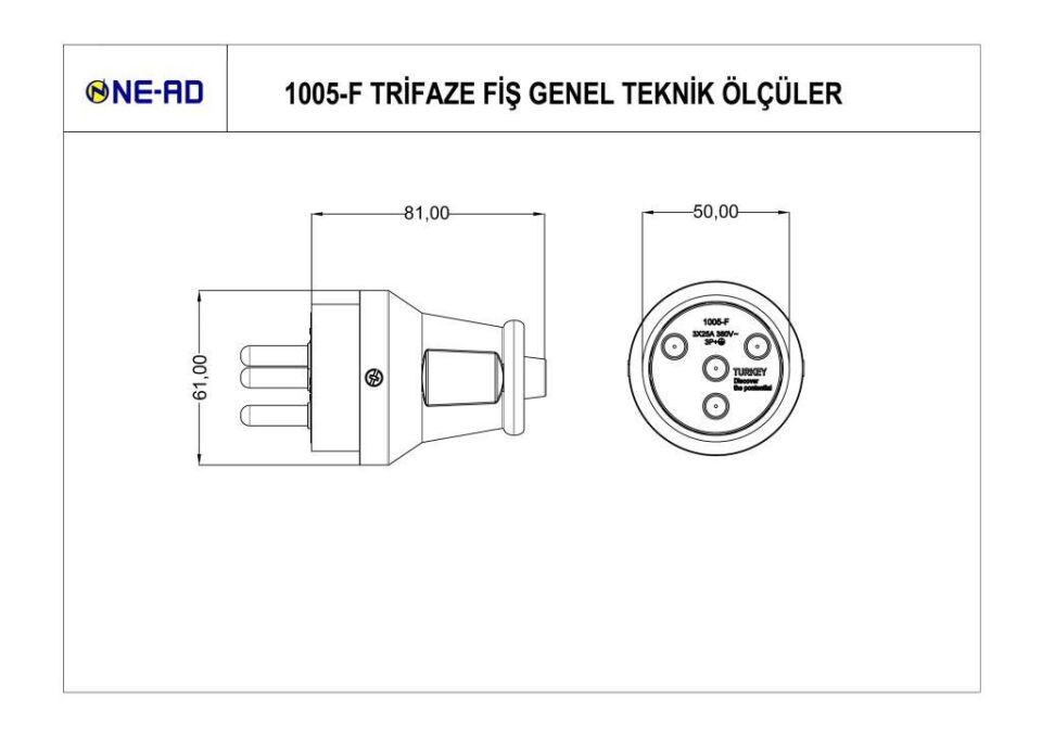 Ne-Ad Trifaze Erkek Fiş  3*25A 1005-F