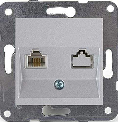 Viko Novella Gümüş Telefon Prizi Tekli Cat-3 Çerçeve Hariç