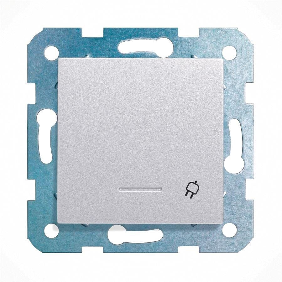 Viko Novella Gümüş Kapaklı Topraklı Priz Çerçeve Hariç