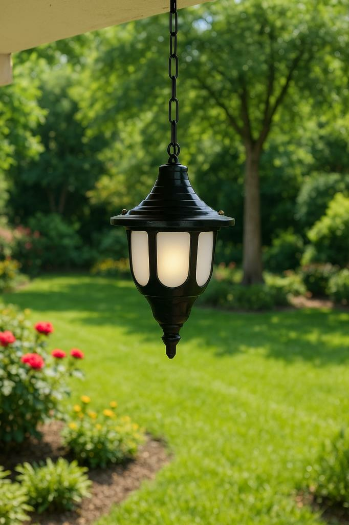 Şanlı 837 Bahçe Aydınlatma Sarkıt Aplik – 24x57 cm, E27 Duy, Polikarbon Camlı, ABS Plastik Gövde, Dış Mekân Avize