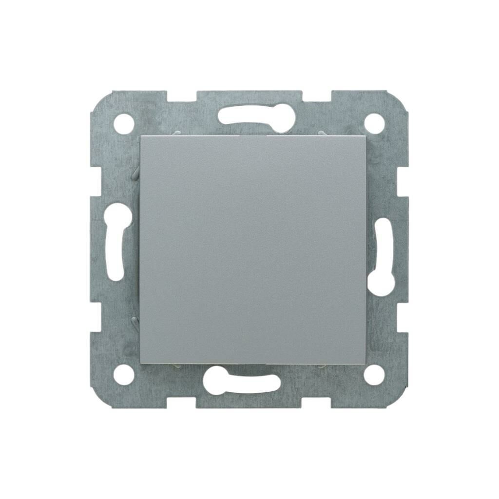 Viko Novella Gümüş Tekli Anahtar Düğme+Mekanizma (Çerçeve Hariç)