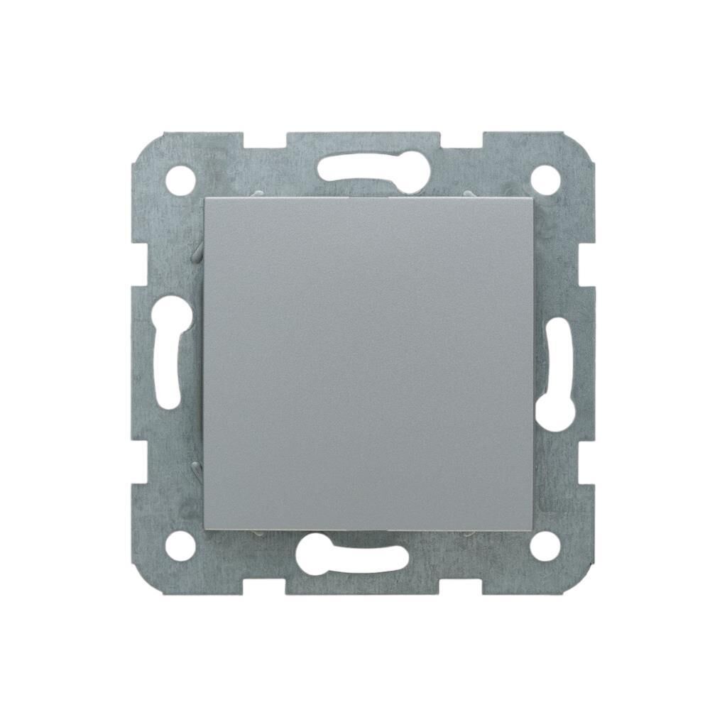 Viko Novella Gümüş Tekli Anahtar Düğme+Mekanizma (Çerçeve Hariç)