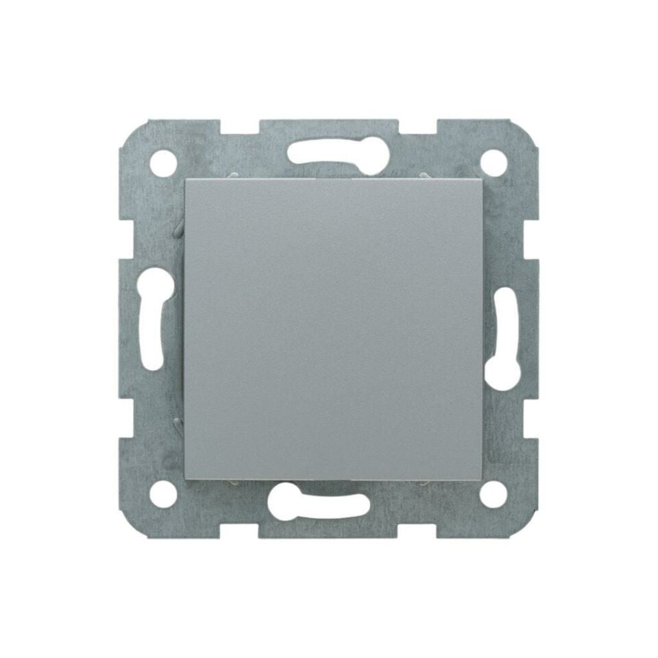 Viko Novella Gümüş Tekli Anahtar Düğme+Mekanizma (Çerçeve Hariç)