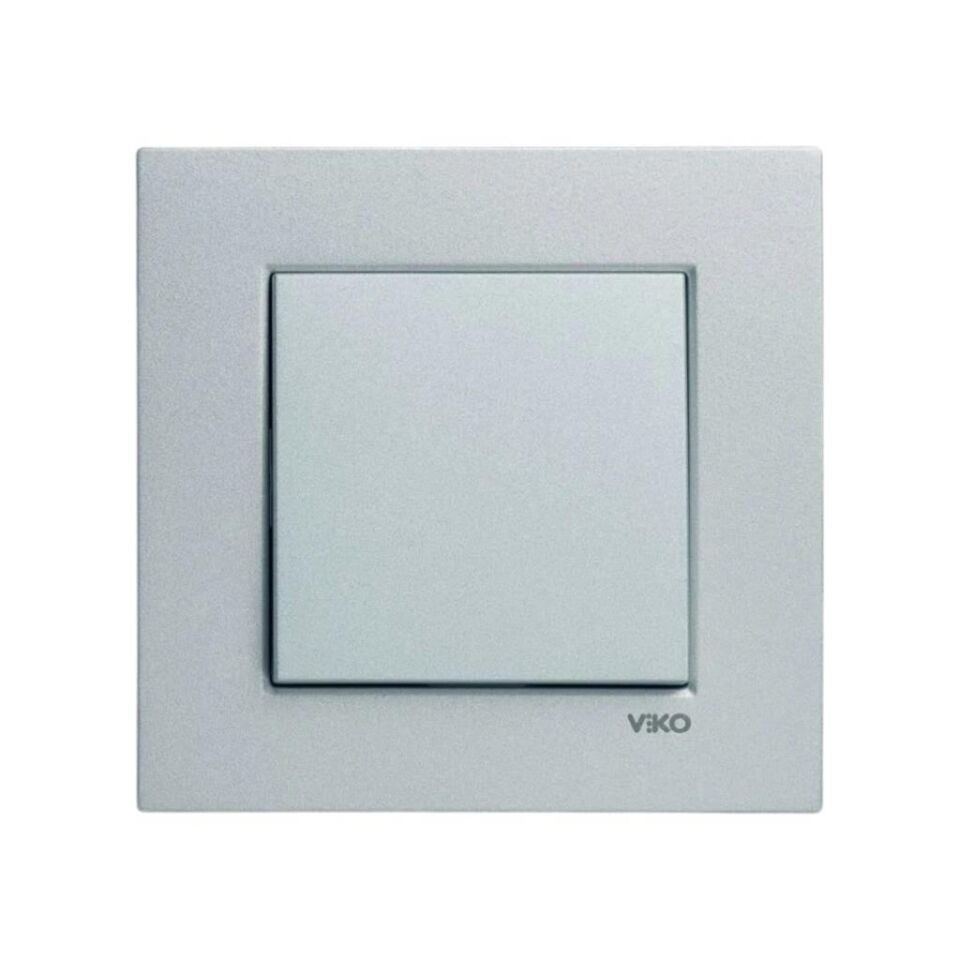 Viko Novella Gümüş Tekli Anahtar Düğme+Mekanizma (Çerçeve Hariç)