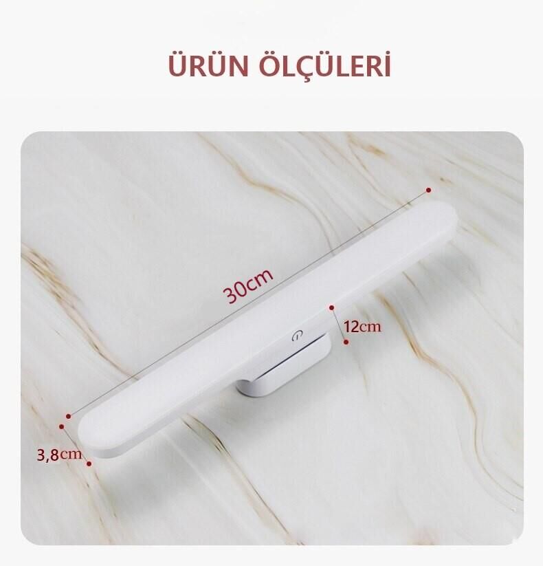 Cata Martı Mıknatıslı Kabin Makyaj Tıraş Led Işık USB Şarjlı Kablosuz Led Lamba Cata CT-5249