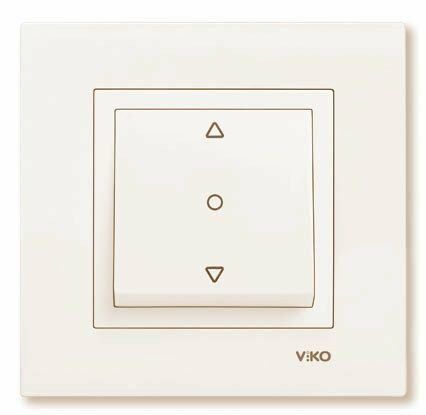 Viko Karre Krem Tek Düğmeli Jaluzi Kumanda Anahtarı Çerçeve Dahil